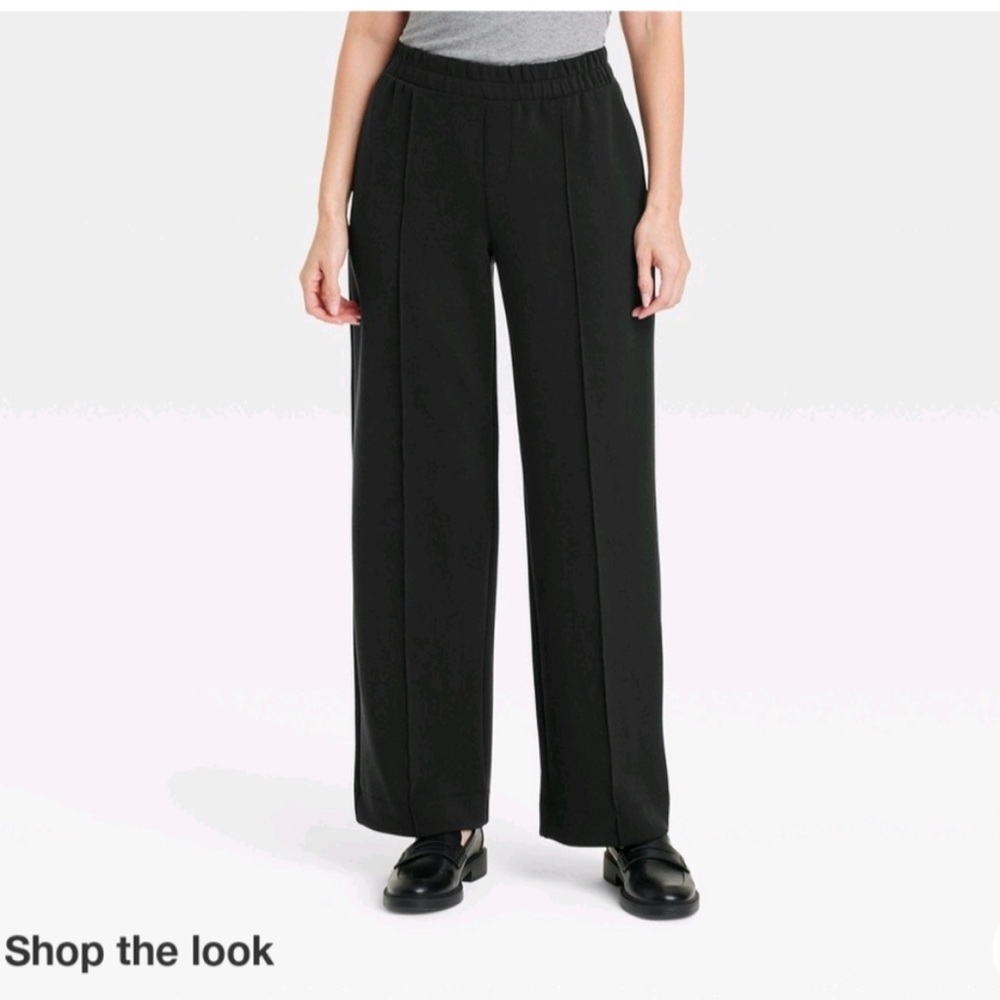 a new day Women's Classic Black Wide-Leg Pants